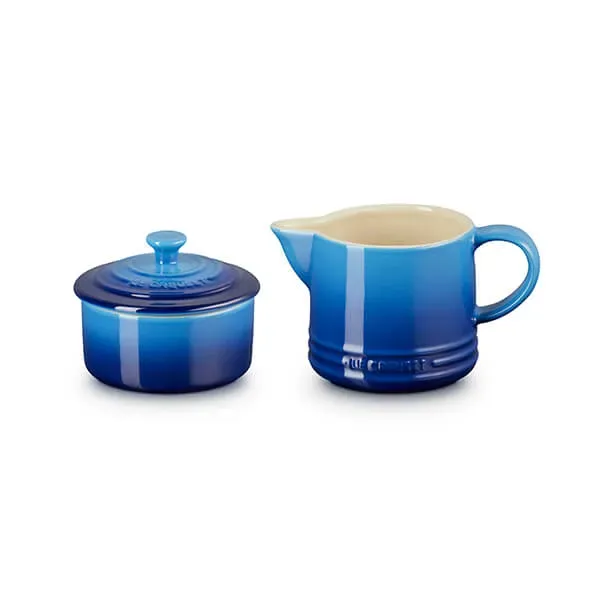 Le Creuset Stoneware Milk & Sugar Set Azure 300ml