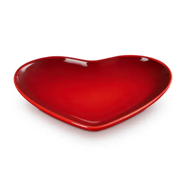 Le Creuset Cerise Stoneware 23cm Heart Plate