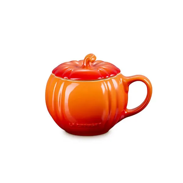 Le Creuset Volcanic Stoneware 400ml Pumpkin Mug with Lid