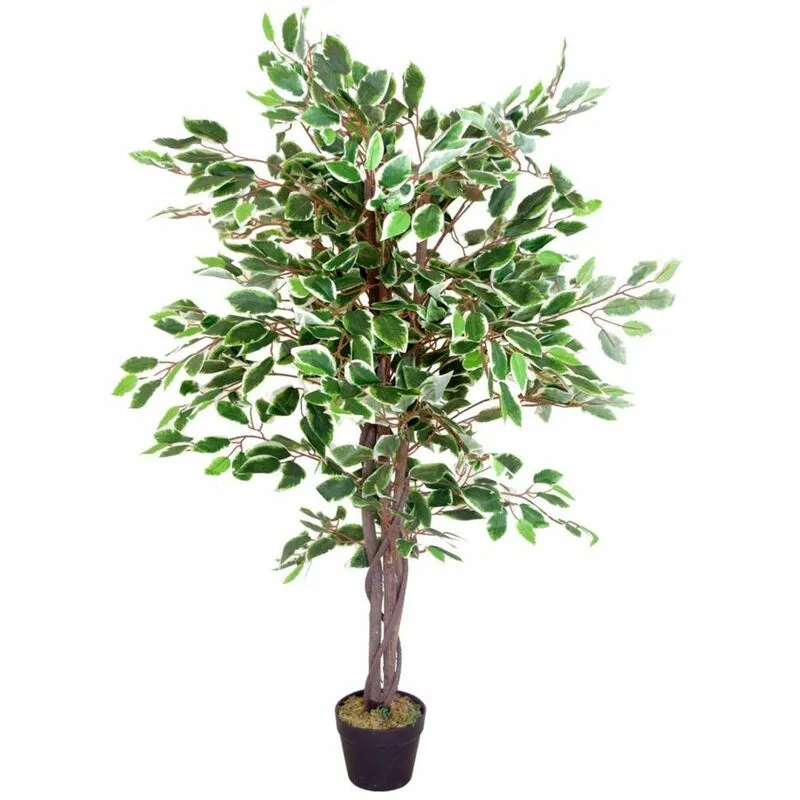 Leaf 130cm Realistic Artificial Ficus Tree / Plant in Green Green