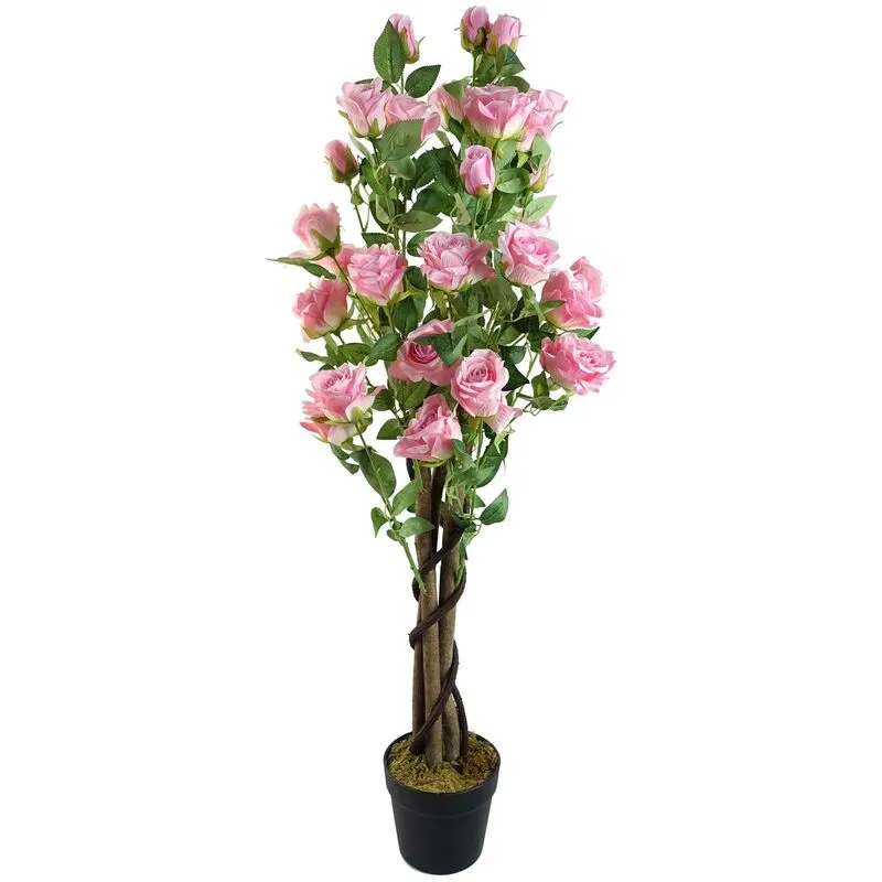 Leaf Artificial 105cm Artificial Pink Rose Tree Pink