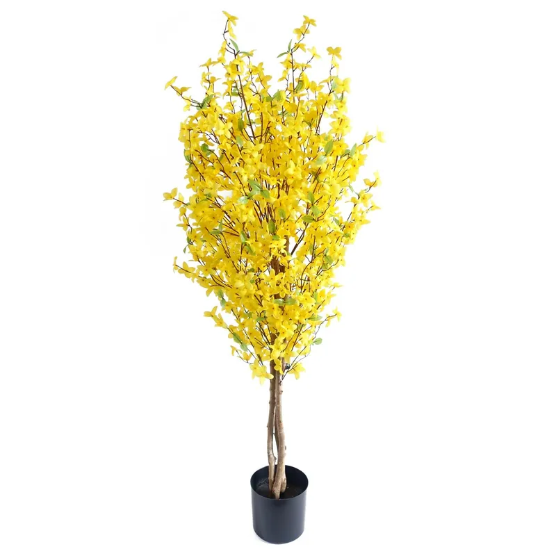 Leaf 120cm Artificial Forsythia Tree in Yellow Yellow