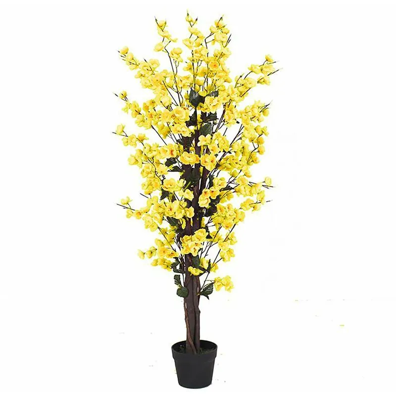 Leaf Artificial Blossom Tree Gold Yellow 120cm Yellow