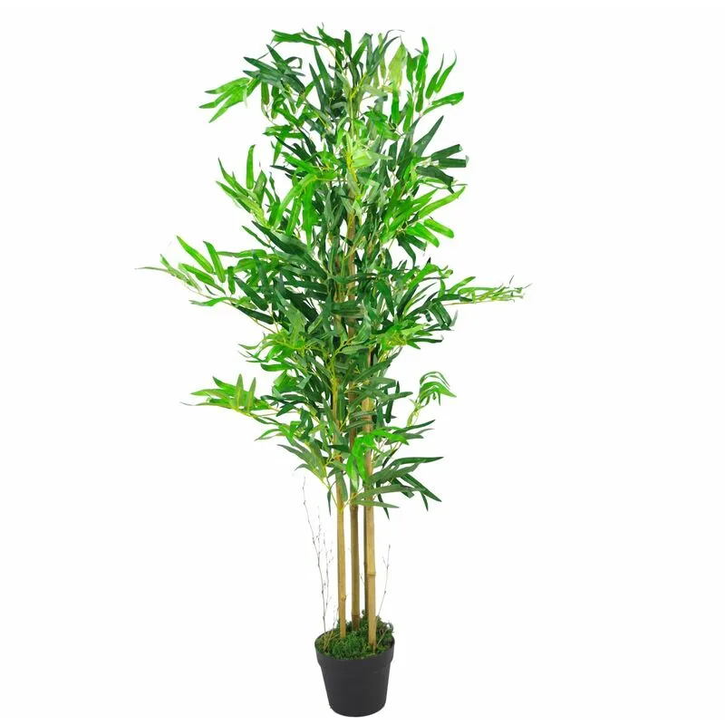 Leaf 120cm (4ft) Natural Look Artificial Bamboo Plants Trees in Green Green