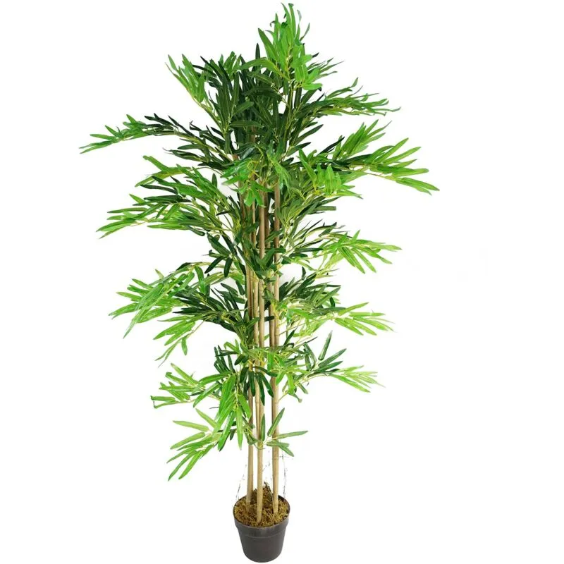 Leaf 150cm (5ft) Artificial Bamboo Plants Trees Green Green