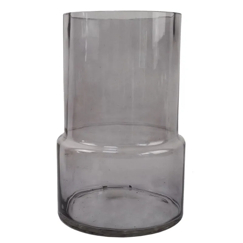 Leaf 26cm Grey Smoke Glass Vase