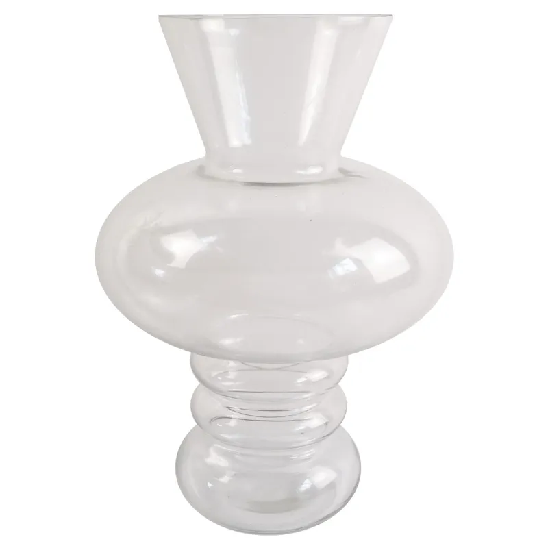 Leaf 35cm Bubble Clear Glass Vase