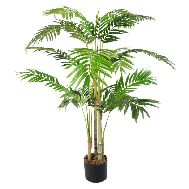 Leaf Large Artificial Palm Tree 120cm Plants in Green Green