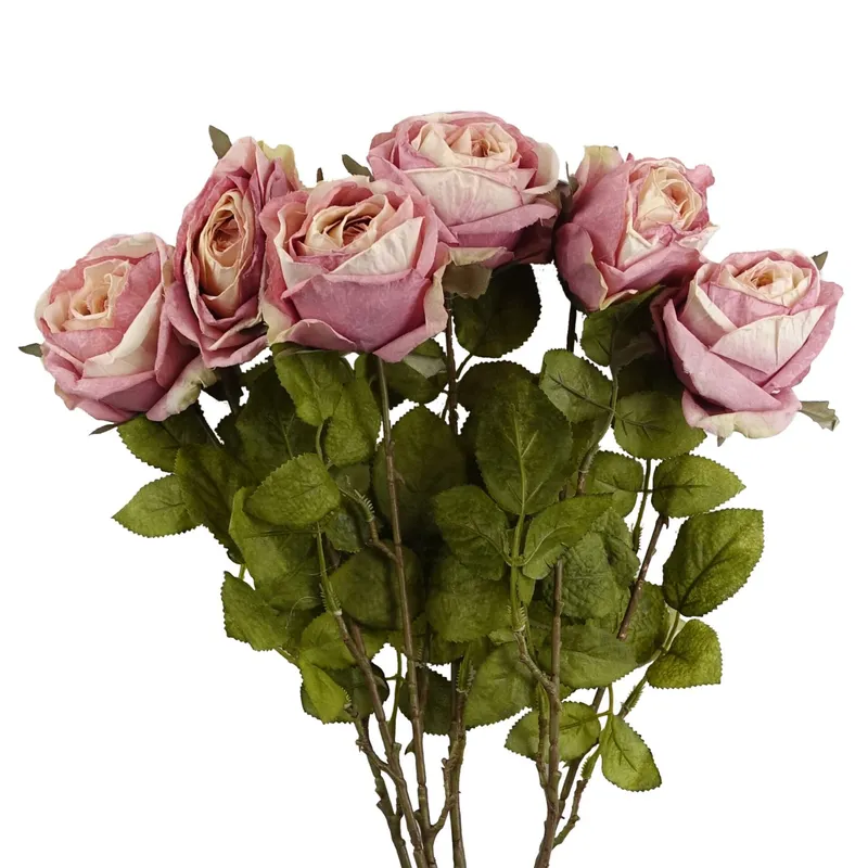Leaf Pack of 6 x 70cm Artificial Light Pink Rose Size: 6 x 70 cm Pink 6 x 70 cm