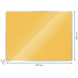 Leitz Cosy Magnetic Glass Whiteboard 60 x 40 cm Warm Yellow