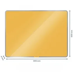 Leitz Cosy Magnetic Glass Whiteboard 80 x 60 cm Warm Yellow