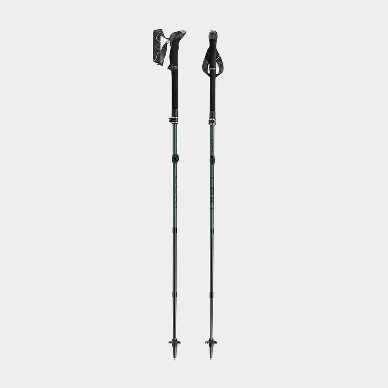 Leki Makalu FX Carbon Walking Poles, natural carbon, malachite green, black 110-130