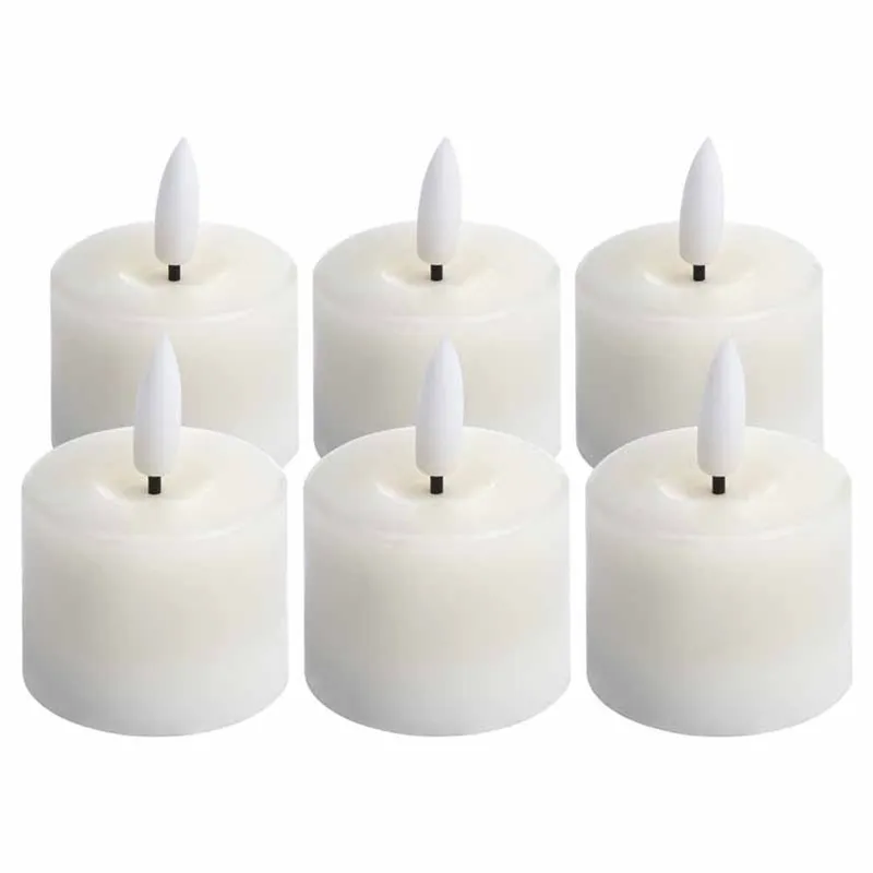 Hill Luxe Collection Set Of 6 Natural Glow Led Tealight Candles