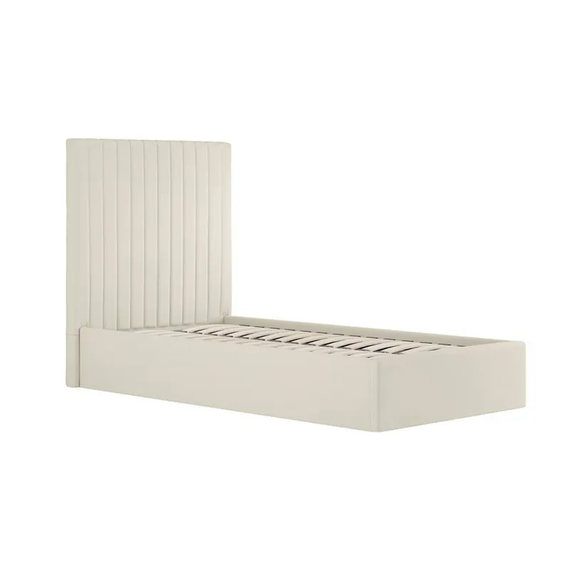 Lpd Hucksley Tall Upholstered Bed Frame White Single (3')