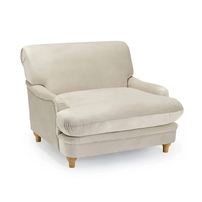 Lemon Pavilion Furniture Plumpton Chair - Velvet - L109 x W106 x H84 cm - Beige Beige