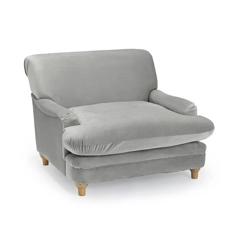 Lemon Pavilion Furniture Plumpton Indoor Chair - Velvet - L109 x W106 x H84 cm - Grey Grey