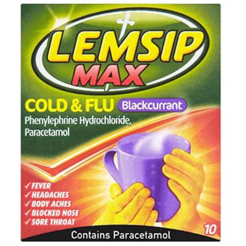 Lemsip Max Cold+Flu Sachets Blackcurrant