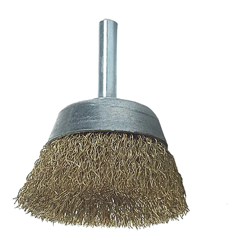Lessmann 430.126.07 Diy Cup Brush with Shank 50mm, 0.25 Brass Wire