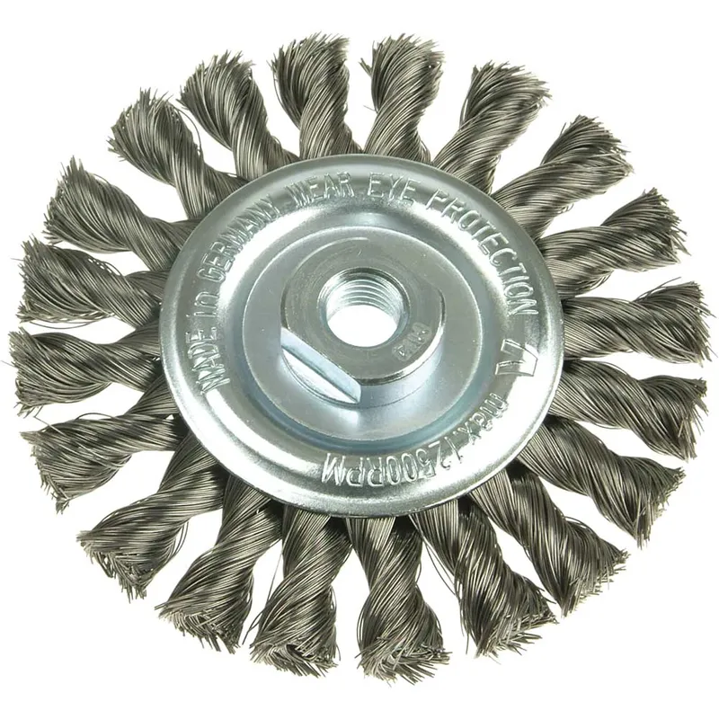 Lessmann 0.5 Steel Wire Knot Wheel Brush 115mm M14 Thread