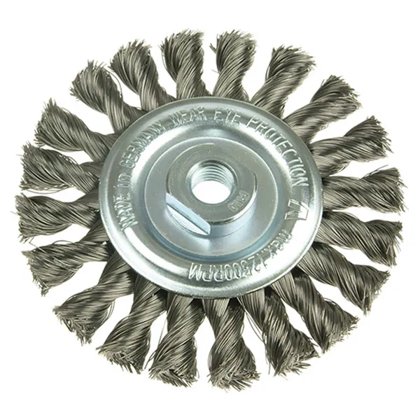Lessmann® Lessmann ® - Lessmann Knot Wheel Brush 115 x 14mm M14 Bore, 0.35 Steel Wire