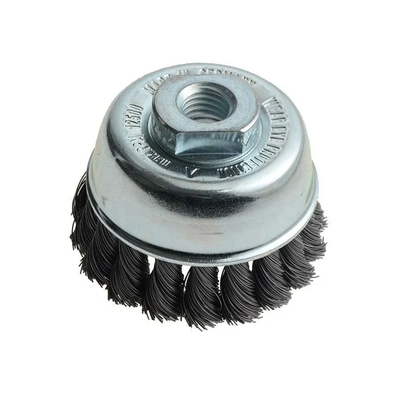 Lessmann 482.117 Knot Cup Brush 65mm M14x2.0, 0.35 Steel Wire