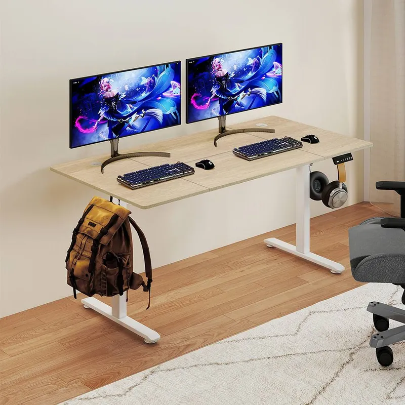 Levede 160 cmElectric Standing Desk Height Adjustable Memory Control in Light Oak Light Oak