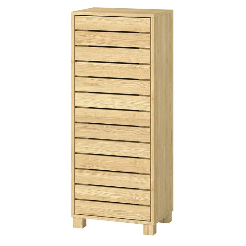 Levede Bathroom Storage Cabinet Handleless Wood Floor Shelf Unit Cupboard in Natural Natural