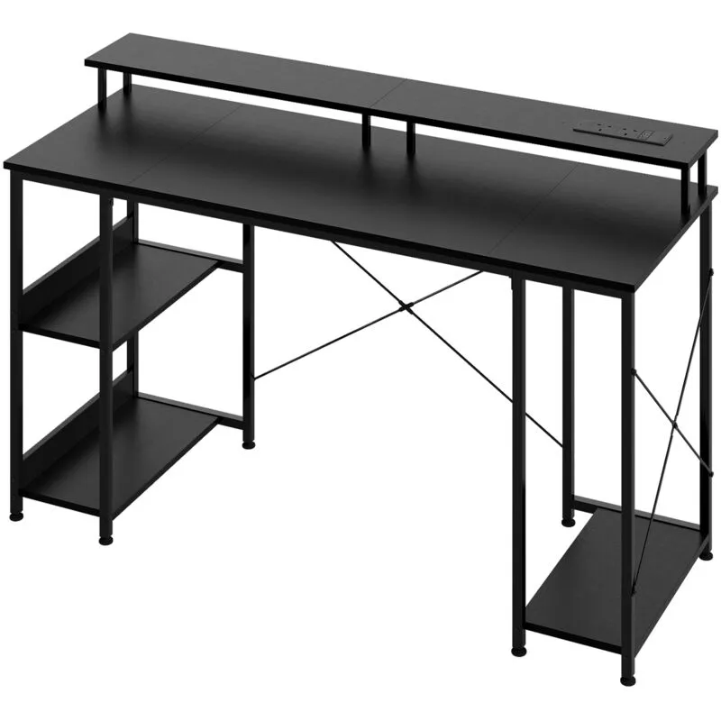 Levede Gaming Desk Computer Table with Monitor Shelf Power Outlets Rgb Light