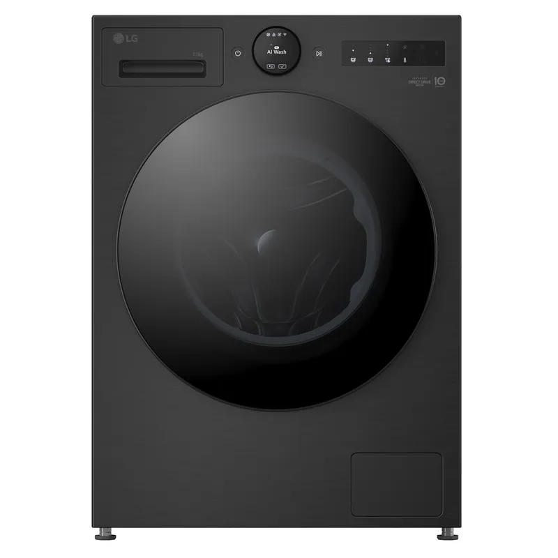 LG VX70 Series AI Direct Drive™ F4X7011TBB 11kg WiFi Connected Washing Machine with 1400 rpm - Matte Black - A Rated, Black
