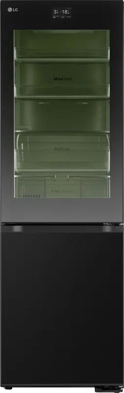LG GBG7190CEV 60cm Instaview Frost Free Fridge Freezer - Black Steel