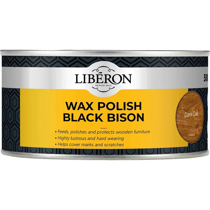 Liberon Wax Polish Black Bison Dark Oak 500ml LIBBBPWDO500