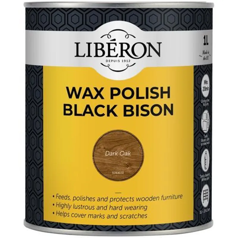 Liberon Black Bison Wax Paste Dark Oak 1kg LIBBBPWDO1N