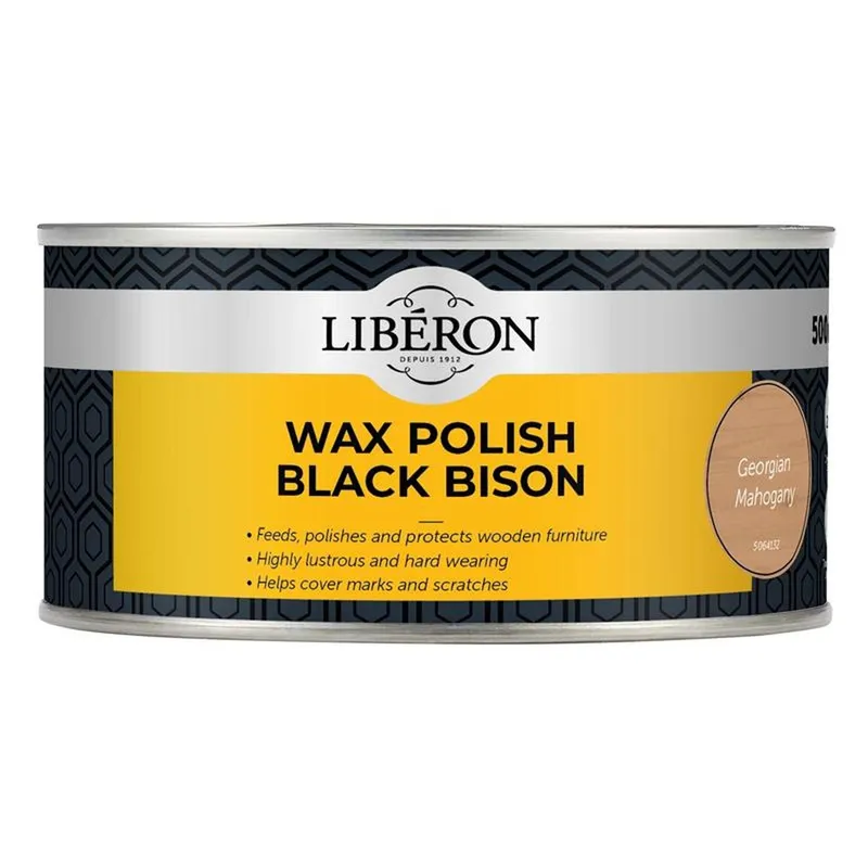 Liberon Black Bison Wax Paste Georgian Mahogany 500ml Georgian Mahogany