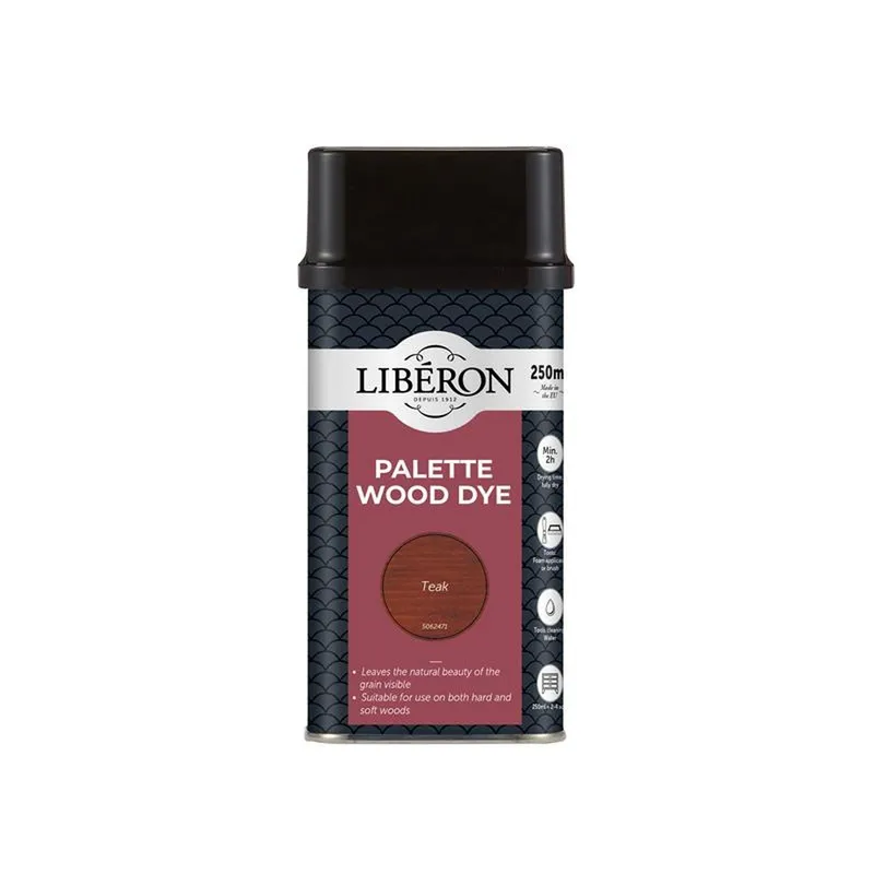 126733 Palette Wood Dye Teak 250ml LIBWDPT250N - Liberon
