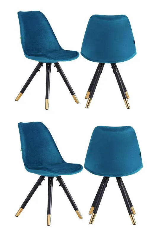 Pn Home - Set of 1/4 Sofia Velvet Upholstered Dining Chair Set of 4 - Blue