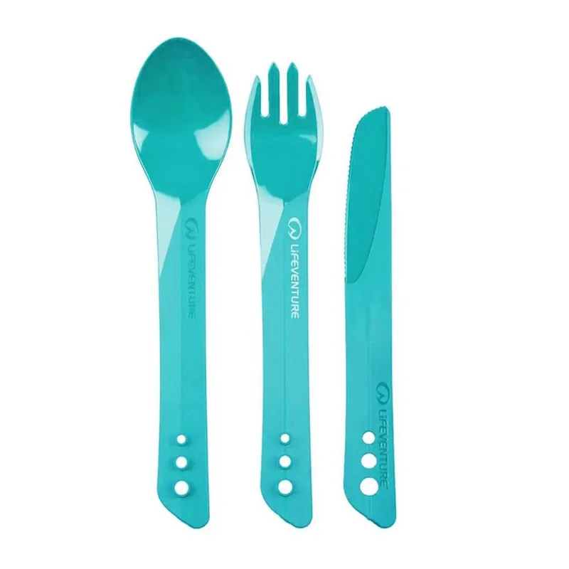 Lifeventure Ellipse Camping Cutlery Set 3pcs in Teal Teal