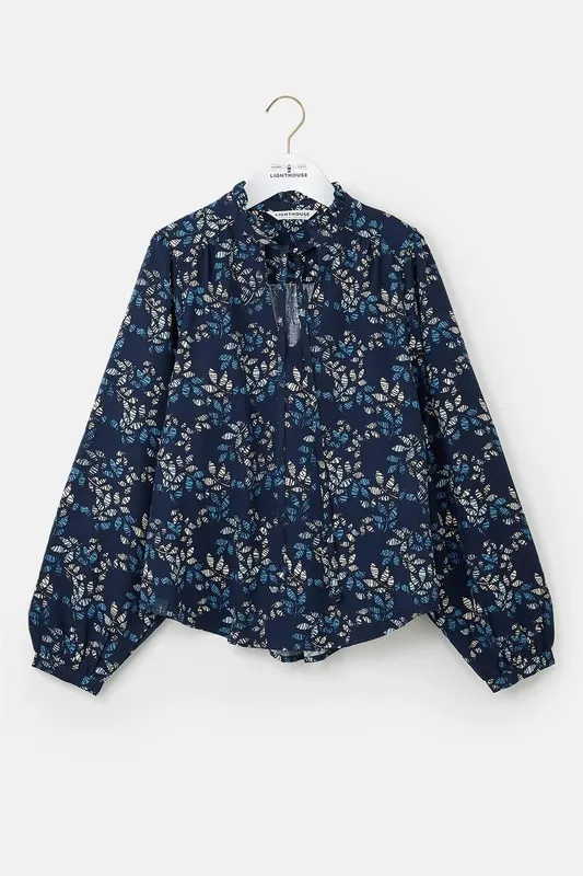 Lighthouse Clothing Women's Grace Blouse in Blue Size: 8 - Blue