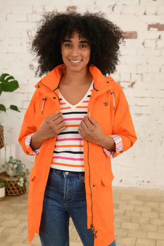 Lighthouse Clothing Women's Rebecca Waterproof Raincoat - Spring Summer Outdoor Coat in Orange Size: 8 Orange 8
