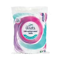 Lil-Lets Cotton Wool Balls x100/pack (Pack of 12) 99CBL100CO