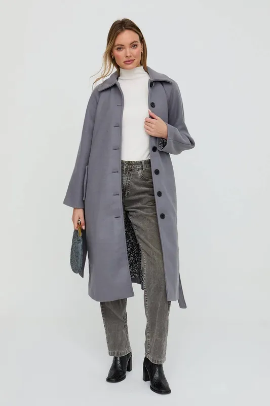 Lily and Lionel Women's Pia Tailored Coat In Grey Size: XS Grey XS