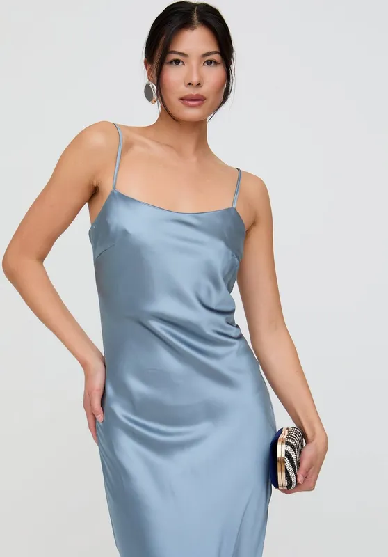 Lily and Lionel Women's Roxy Spaghetti Strap Maxi Dress in Blue Size: 14 Blue female