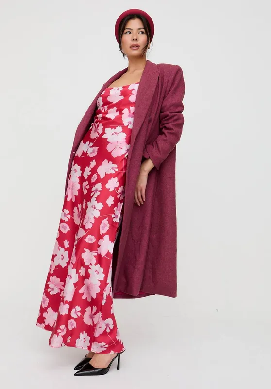 Lily and Lionel Women's Roxy Spaghetti Strap Savannah Print Maxi Dress in Red Size: 10 Red female