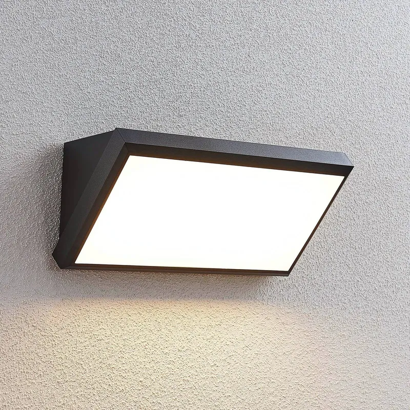 LED Outdoor Wall Light Abby Lindby, Black, Plastic, Modern, Outdoor Wall Light