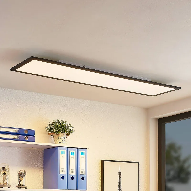 LED Panel Nelios Lindby, Black, Kitchen, Aluminium, Modern, LED Panel