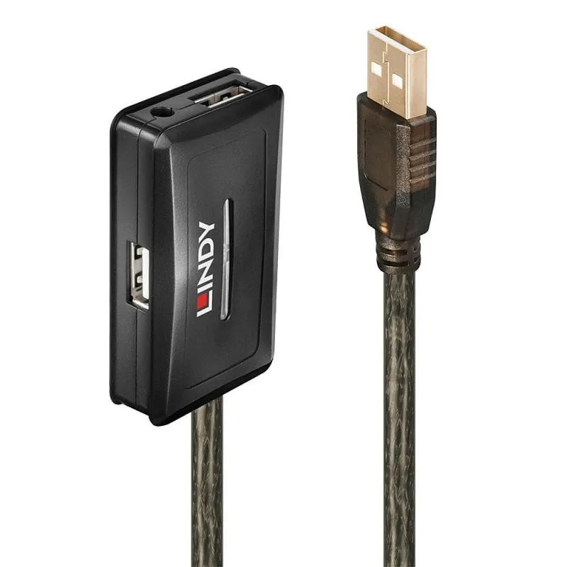 Lindy 42635 USB cable USB 2.0 USB-A plug to 4 sockets 10m Grey