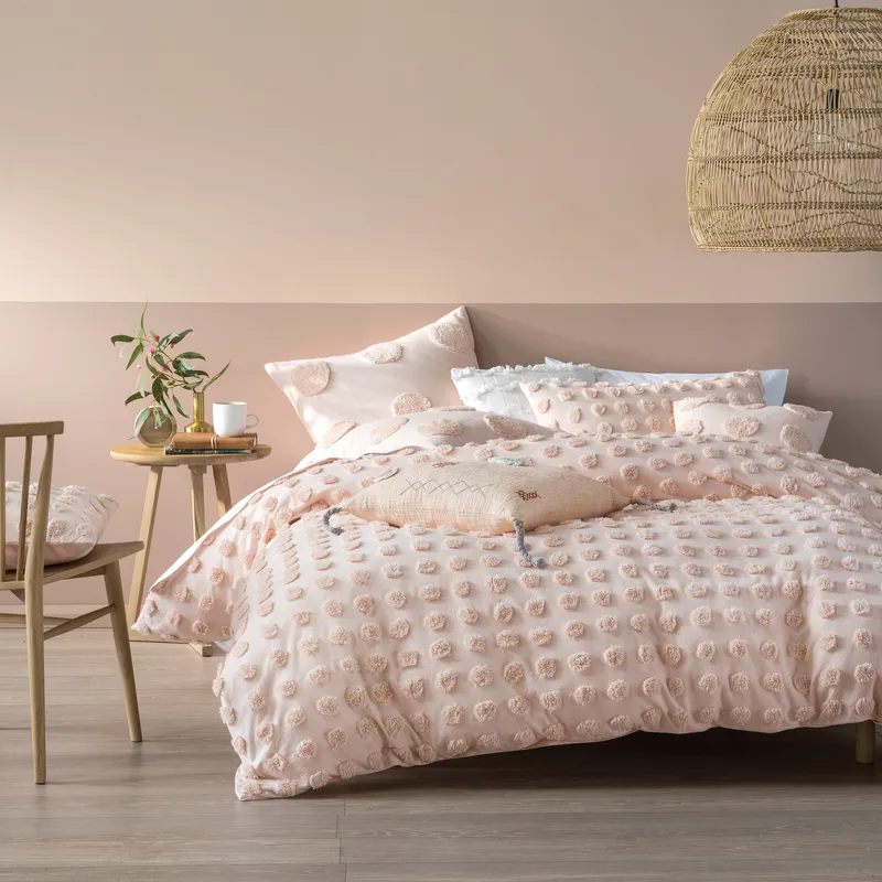 Linen House Haze Duvet Set Peach - Size King