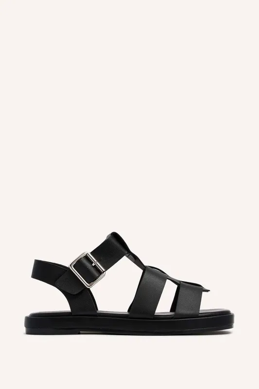 Linzi Women's Camden Black Gladiator Sandals Size: 4-Standard Fit Black 4-Standard Fit