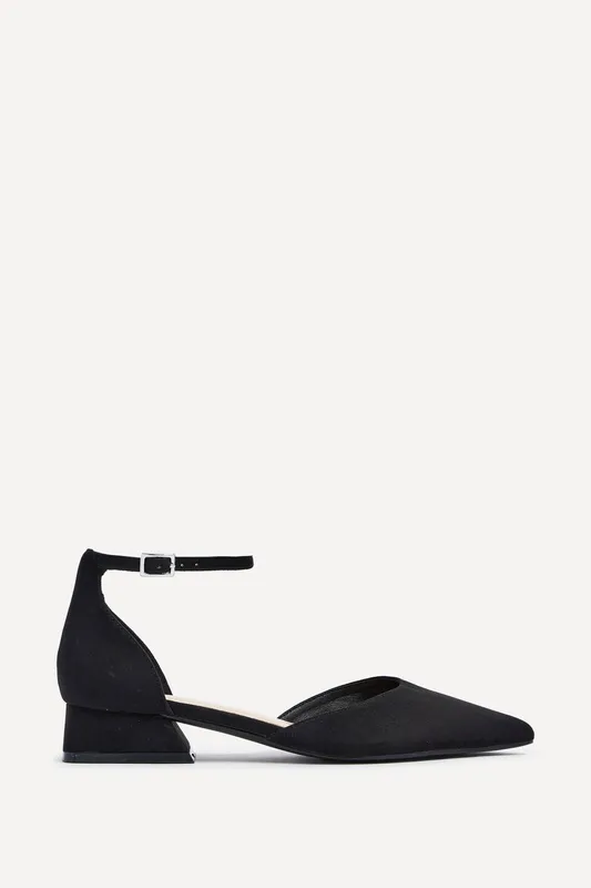 Linzi Women's Dahlia Black Faux Suede Low Block Court Heel Size: 6-Standard Fit - Black - Size: 6-Standard Fit