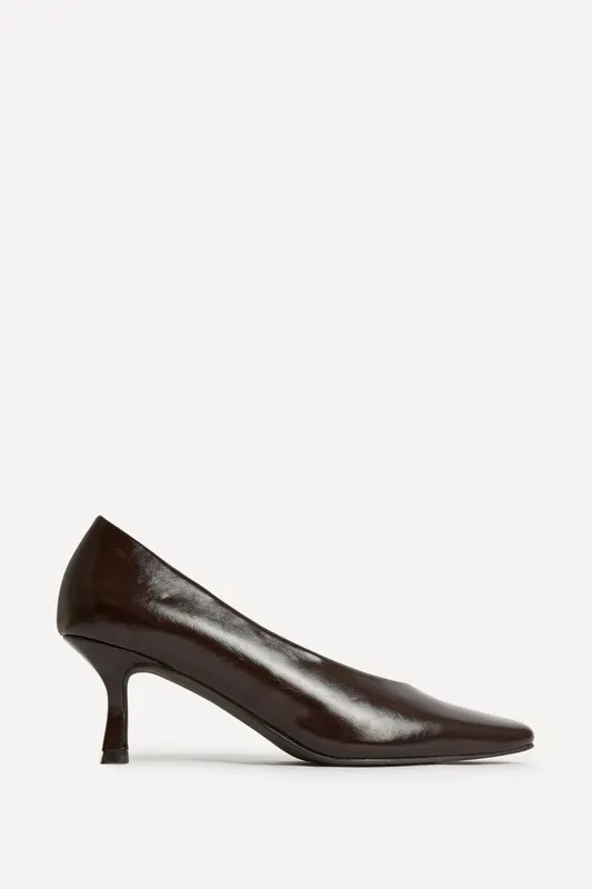 Linzi Women's Delaney Brown Faux Leather Square Toe Court Heels Size: 6-Standard Fit Brown 6-Standard Fit