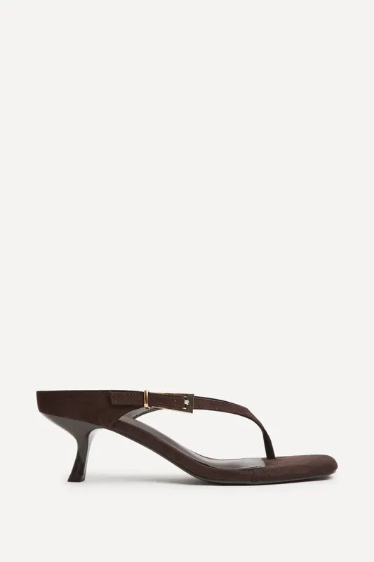 Linzi Women's Elanie Brown Mule Heels Size: 3-Standard Fit Brown 3-Standard Fit